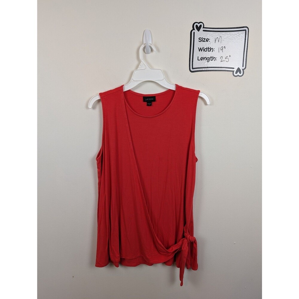 J. Jill Wearever Top Womens Sz M Salmon Tie Front Sleeveless Stretch Knit